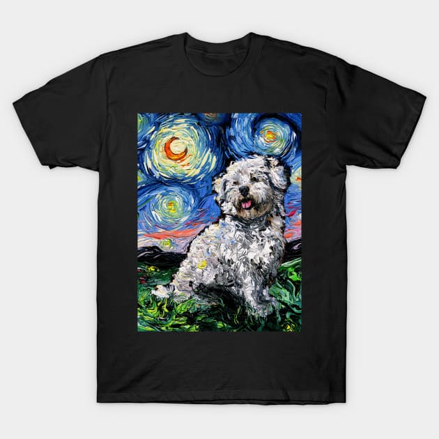 Coton de Tulear Night T-Shirt by sagittariusgallery